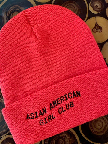 Asian American Girl Club Neon Orange Beanie