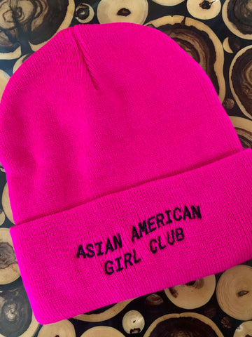 Asian American Girl Club Neon Pink Beanie