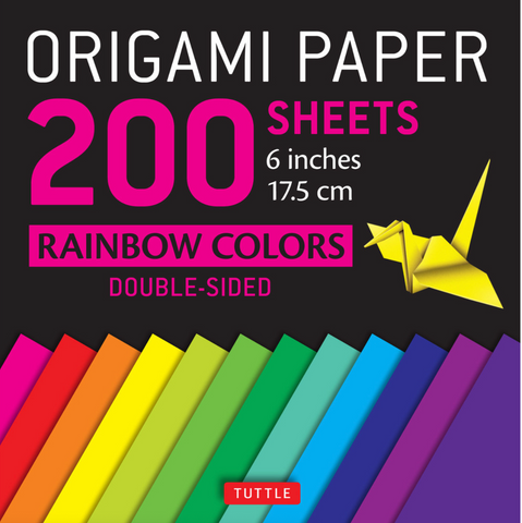 ORIGAMI PAPER 200 - Rainbow Colors [6 in]