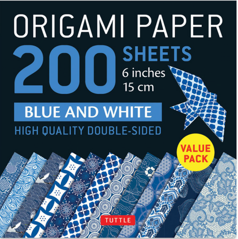 ORIGAMI PAPER 200 - Blue and White [6 in]