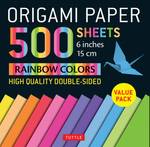 ORIGAMI PAPER 500 - Rainbow Colors [6in]
