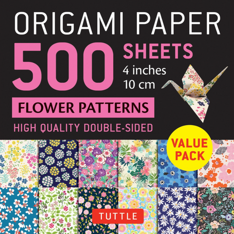 ORIGAMI PAPER 500 - Flower Patterns [4 in]